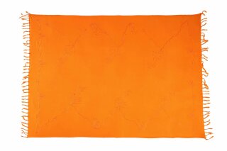 Sarong Pareo Wickelrock Strandtuch Lunghi Stickerei Tuch Schlicht Uni Orange