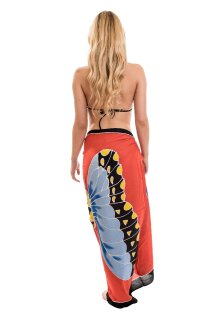 Sarong Pareo Wickelrock Dhoti Lunghi Tuch Strandtuch Loop Schmetterling Schal M3