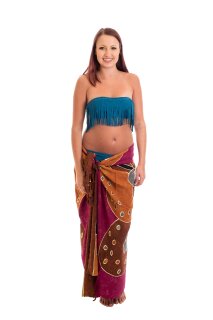 Sarong Pareo Wickelrock Dhoti Lunghi Tuch Strandtuch Loop Schmetterling Schal M1