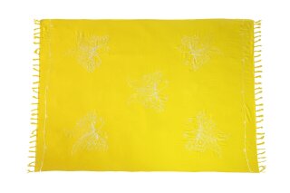 Sarong Pareo Wickelrock Dhoti Lunghi Stickerei Schmetterling Tuch Gelb Handtuch