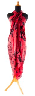 Sarong Pareo Wickelrock Lunghi Dhoti Tuch Strandtuch Tribal Gecko Rot Schal
