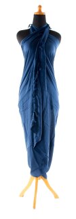 XL Sarong Wickelkleid Strandkleid Pareo Saunatuch Strandtuch Wickelrock Handtuch Schal ca 180cm x 115cm Schlicht Unisex Dunkel Blau