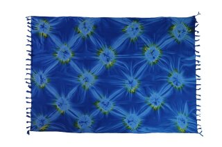Sarong Pareo Wickelrock Strandtuch Handtuch Lunghi Dhoti Wandbehang Batik Muster Blau Blickdicht